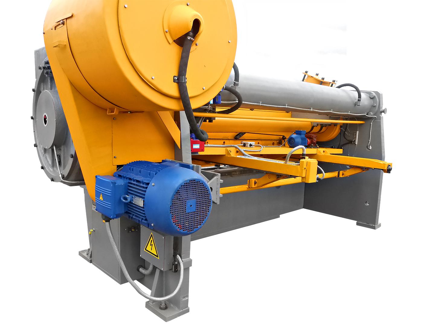 Ножницы  гильотинные пневматические с гидравлическим прижимом модели НА3222. Вид сзади