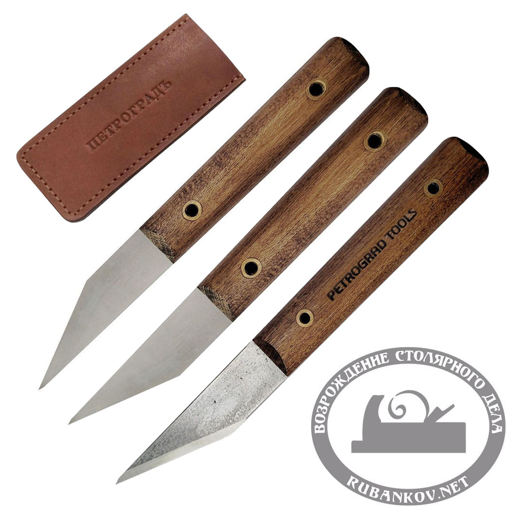 Нож ремесленный ПЕТРОГРАДЪ, косая заточка 20град, двусторонняя заточка