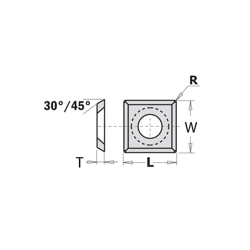 нож твердосплавный четырёхсторонний 12x12x1,5 35° r0,5 k1920 CMT 790.120.20