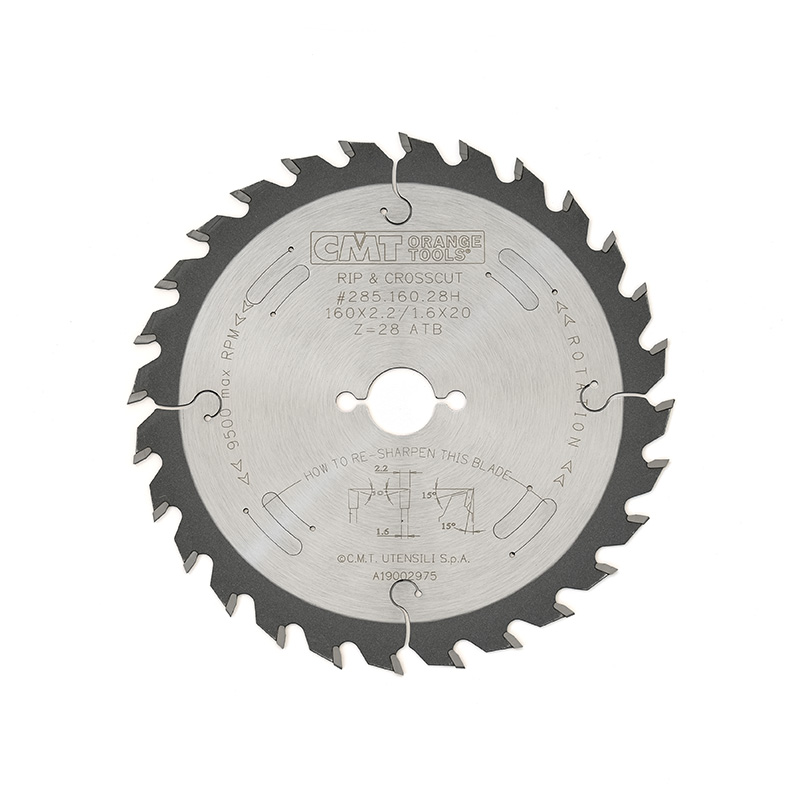 Диск пильный 160X2.2X20 Z28 ATB CMT 285.160.28H