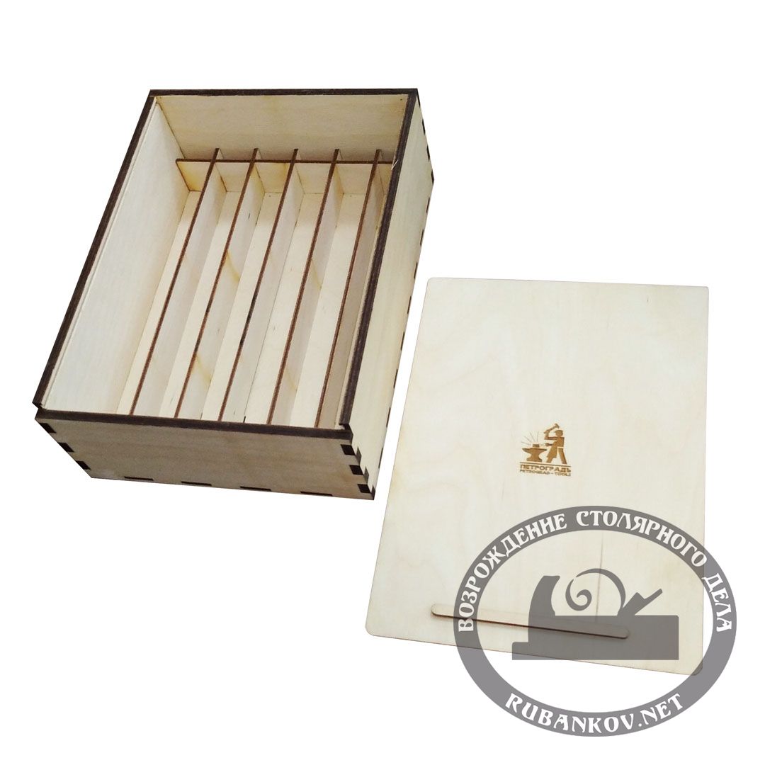 Ящичек для абразивов 200*70*20мм, 6 ячеек