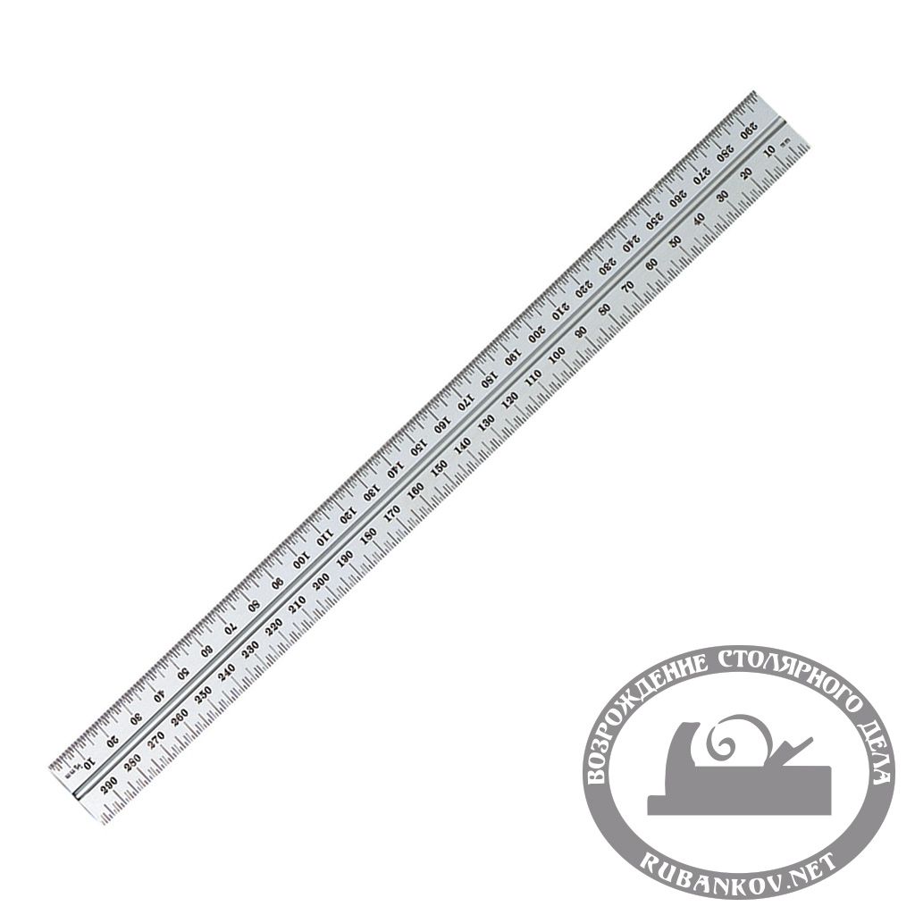 Линейка для комбинированных угольников Starrett, 150мм, (2 шкалы - шаг 1мм и 1/2мм)