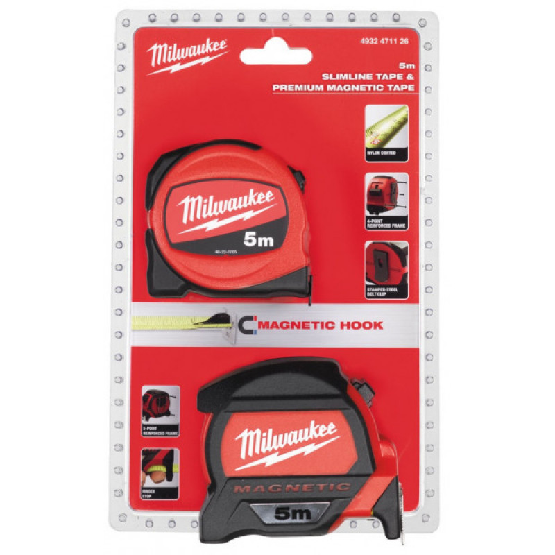 Промо набор рулетки Milwaukee 5 м Premium + 5 м SLIM Промо набор рулетки Milwaukee 5 м Premium + 5 м SLIM