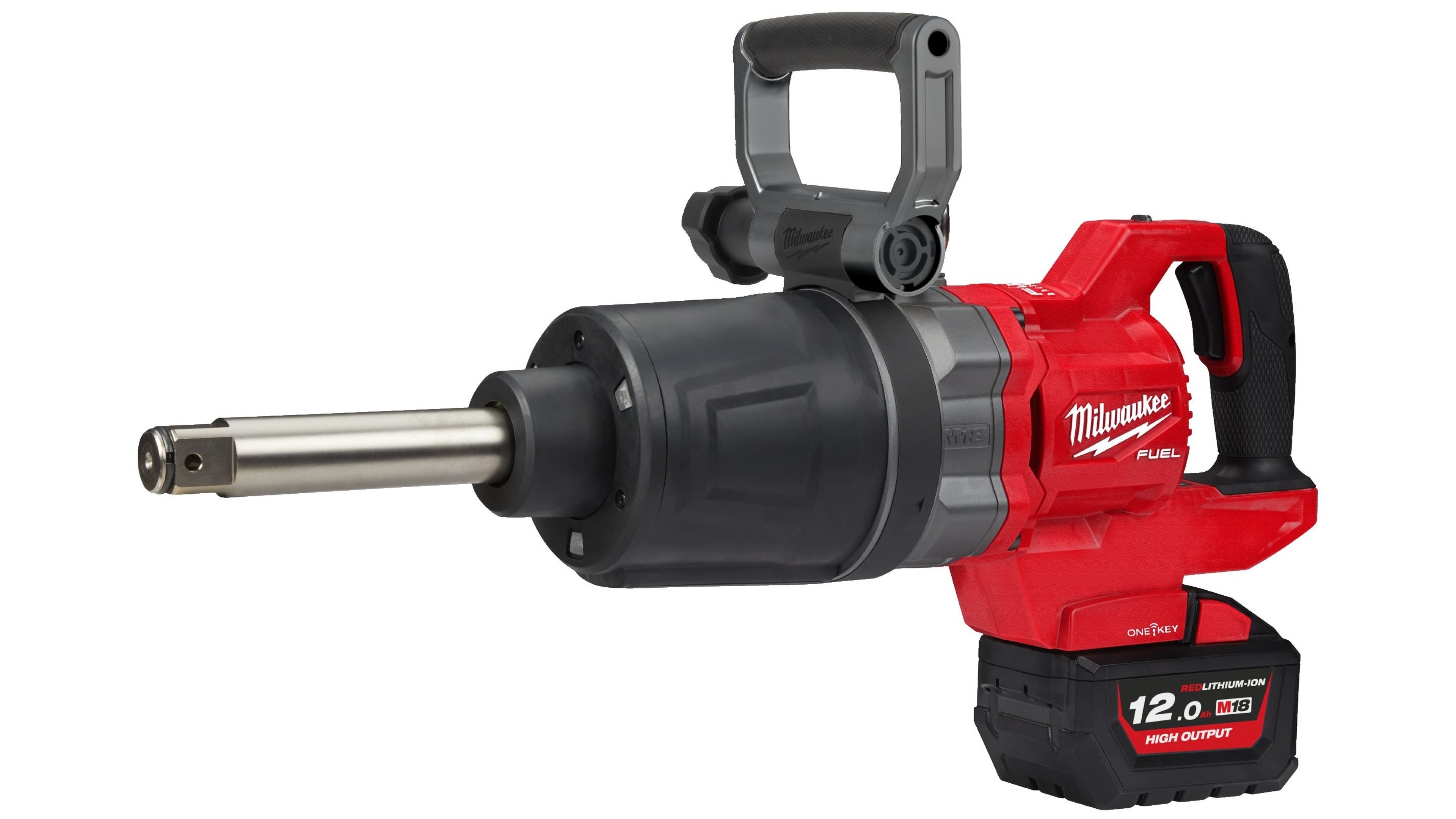 Аккумуляторный высокомоментный ударный гайковёрт Milwaukee 1'' с D-образной рукояткой M18 FUEL ONEFHIWF1D-121C Аккумуляторный высокомоментный ударный гайковёрт Milwaukee 1'' с D-образной рукояткой M18 FUEL ONEFHIWF1D-121C