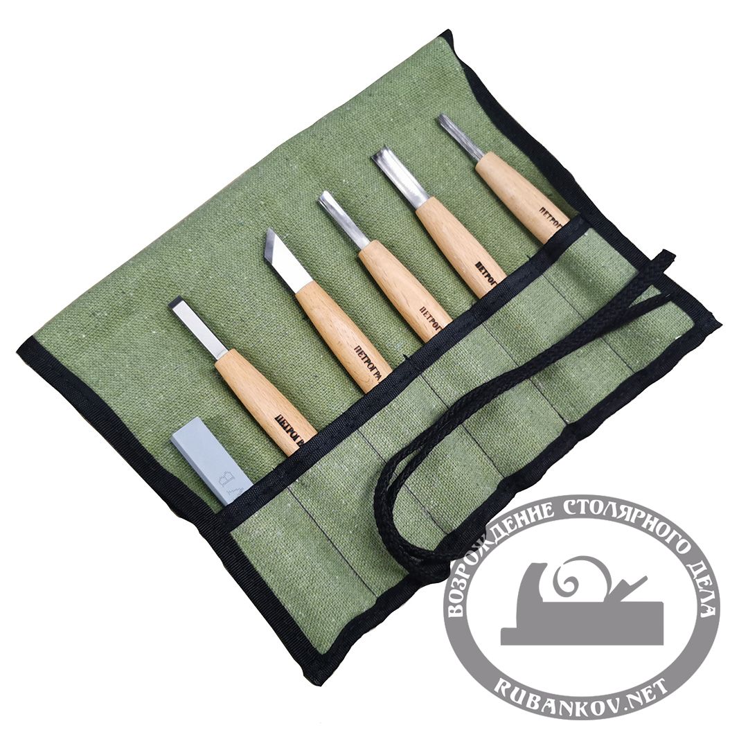 Набор для резьбы по дереву, ПЕТРОГРАДЪ,  N3, 6 предметов