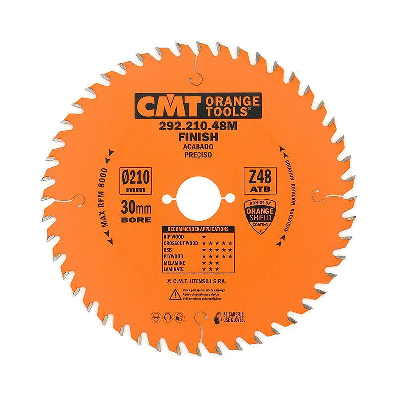 Диск пильный 210x30x2,8/1,8 15° 15° ATB Z=48 CMT 292.210.48M