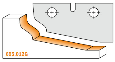 Ножи сменные (комплект 2 шт. профиль  ;G ; ) для фрезы 695.01. CMT 695.012G