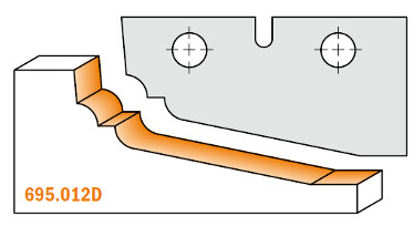 Ножи сменные (комплект 2 шт. профиль  ;D ; ) для фрезы 695.01. CMT 695.012D