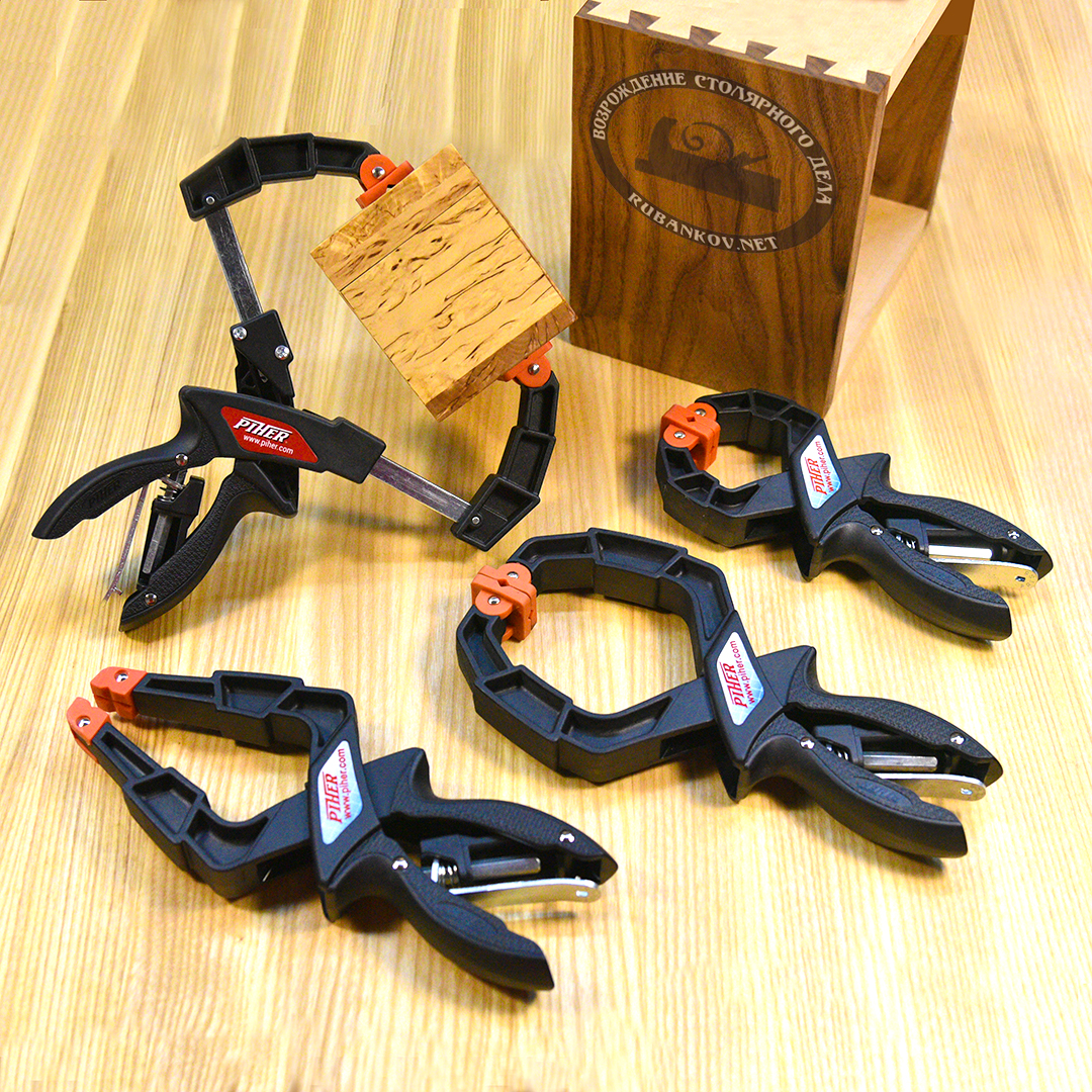 Пружинный зажим с фиксацией Piher с телескопическими губками до 160мм