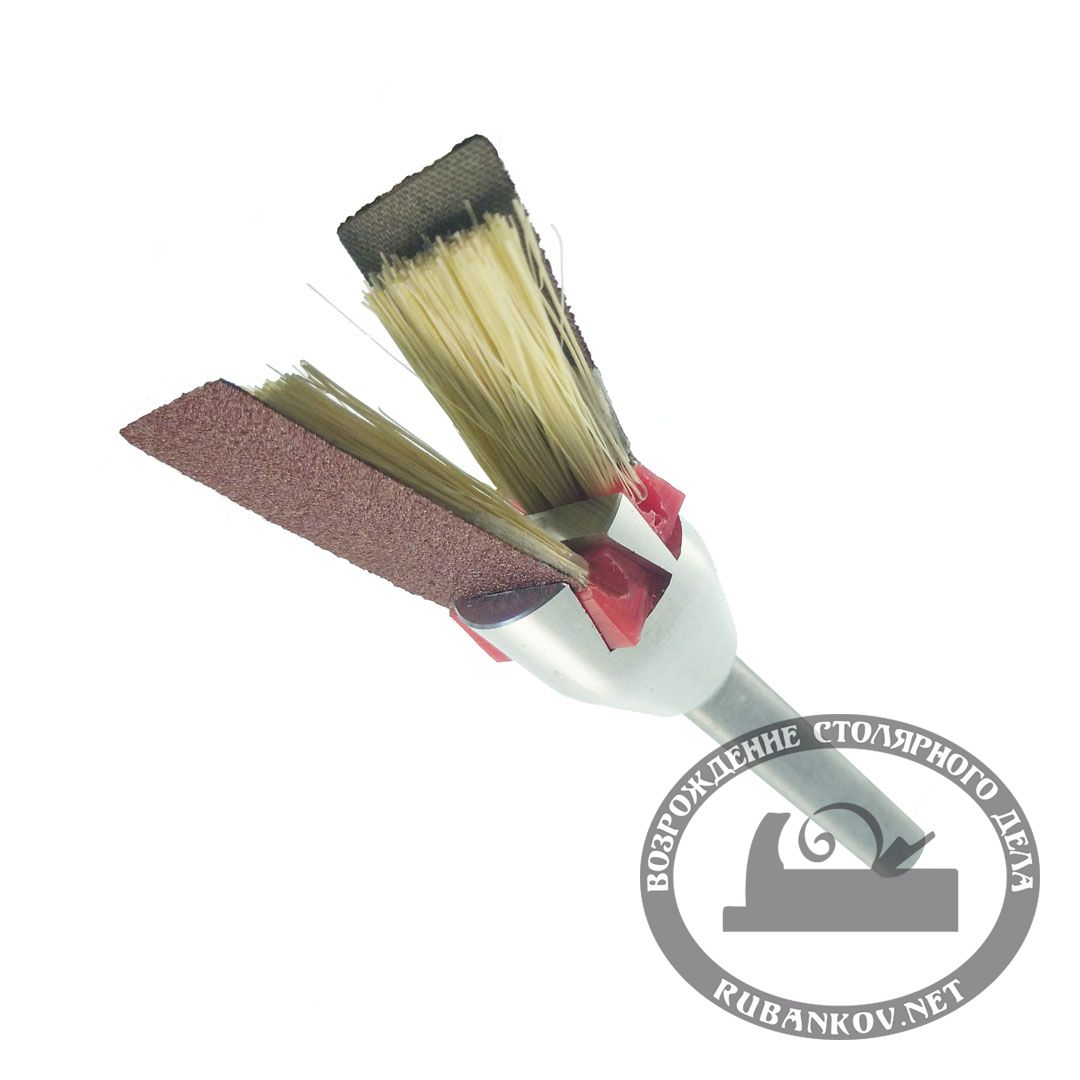 Абразивный вкладыш со щеткой для торцевой насадки D20мм, Р120, 18х30мм (5 компл. по 2шт)