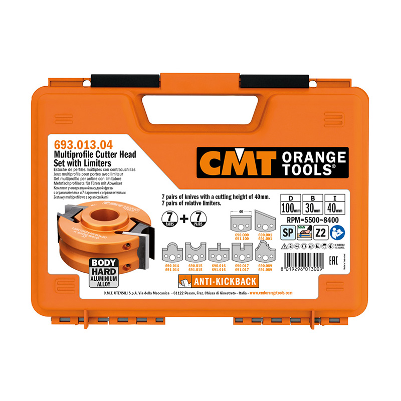 Набор фрезы и ножей 7-ми профилей 693В CMT с ограничителями
