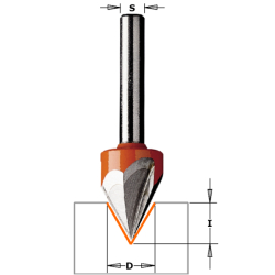 Фреза концевая CMT для гравирования и декорирования D=12,7 I=11,0 S=1/4 ; L=57,0  858.001.11