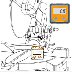 Установите уклономер DAG-001 на подстолье и обнулите показания уклономера