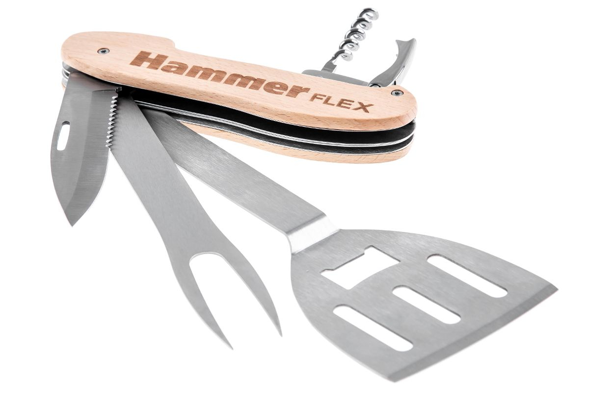 Мультитул для гриля HAMMER Flex 310-310, нержавеющая сталь, разборный, 5 приборов 530195