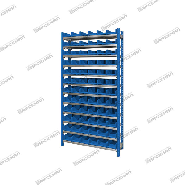 Модуль закрытый с 13 полками и с 72 пластиковыми ящиками