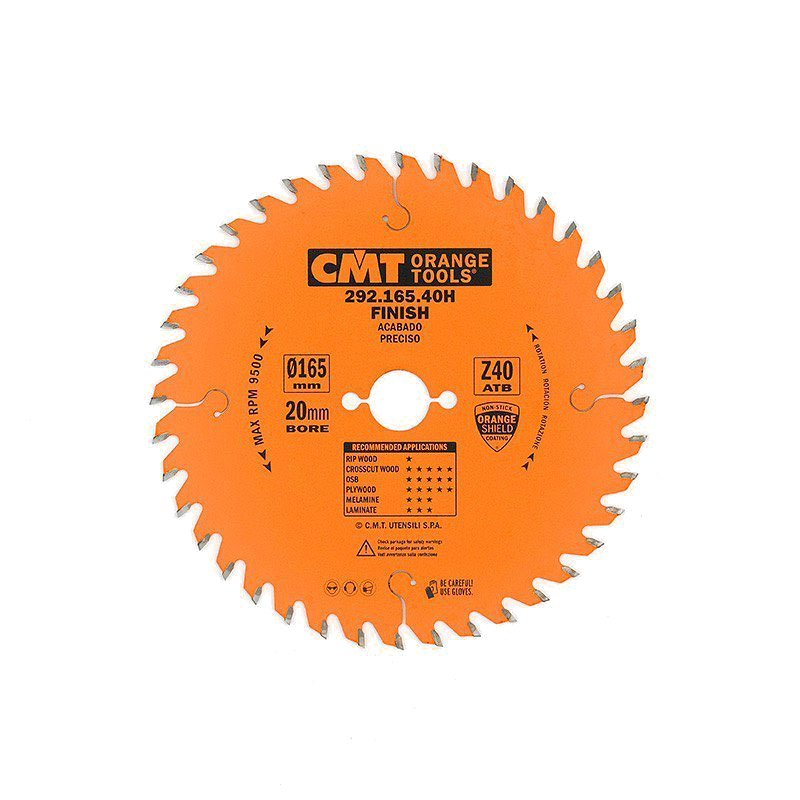 Диск пильный 165x30x2,6/1,6 10° 15° ATB Z=40 CMT 292.165.40M