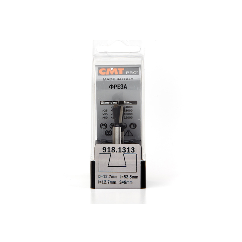 Фреза концевая CMT для СМТ 300 D=12,7 I=12,7 S=8,0 L=52,0  CMT PRO 918.1313