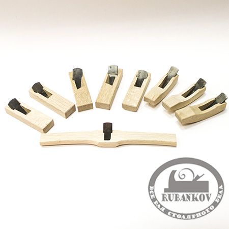 Рубанки яп. белый дуб, 9штук (8 рубанков, 1 стружок), в дер.ящике
