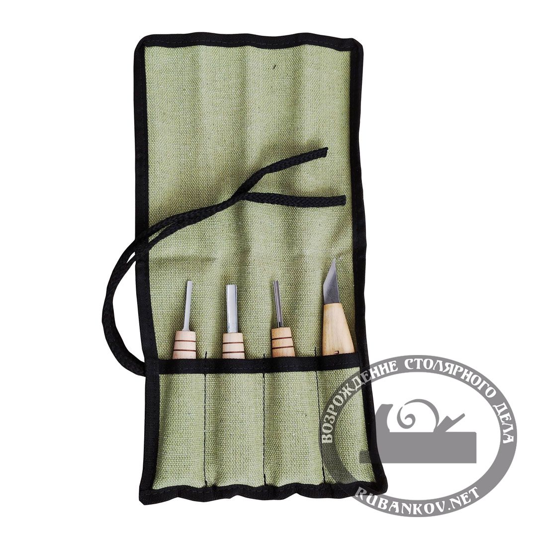 Набор для резьбы по дереву, ПЕТРОГРАДЪ,  N8, 4 предмета