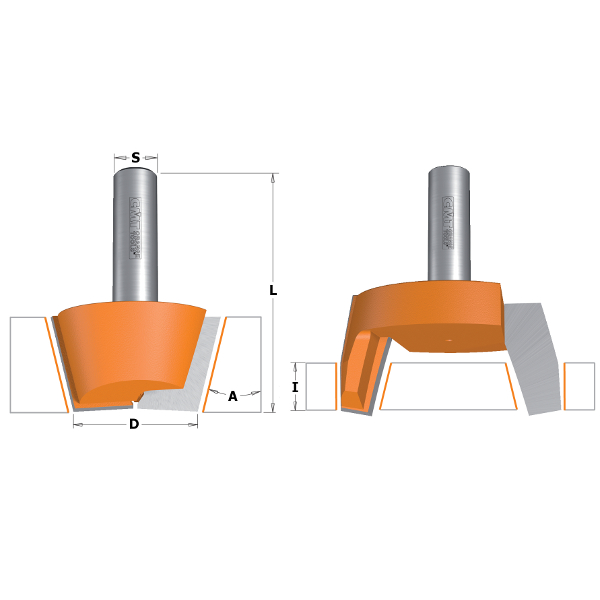Фреза концевая CMT по искуственному камню D=33,5 I=20,0 S=12,0 L=68,5  981.541.11