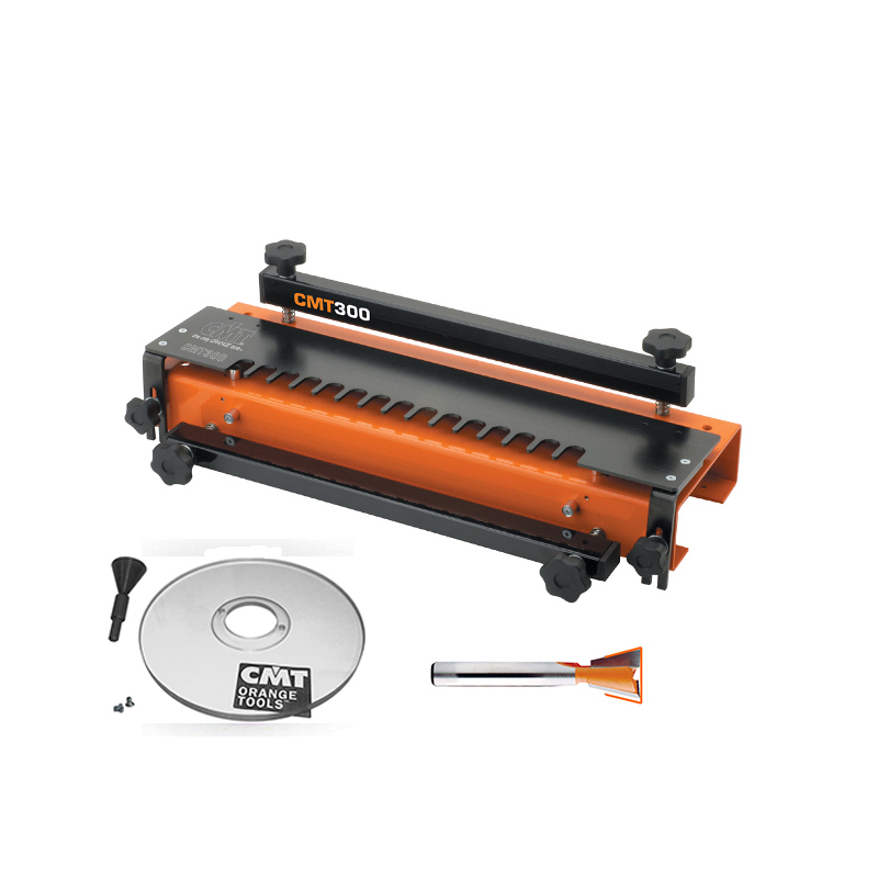 Комплект Приспособление для торцевых соединений CMT300, база универсальная для крепления копировальных колец, фреза  CMT300-combo