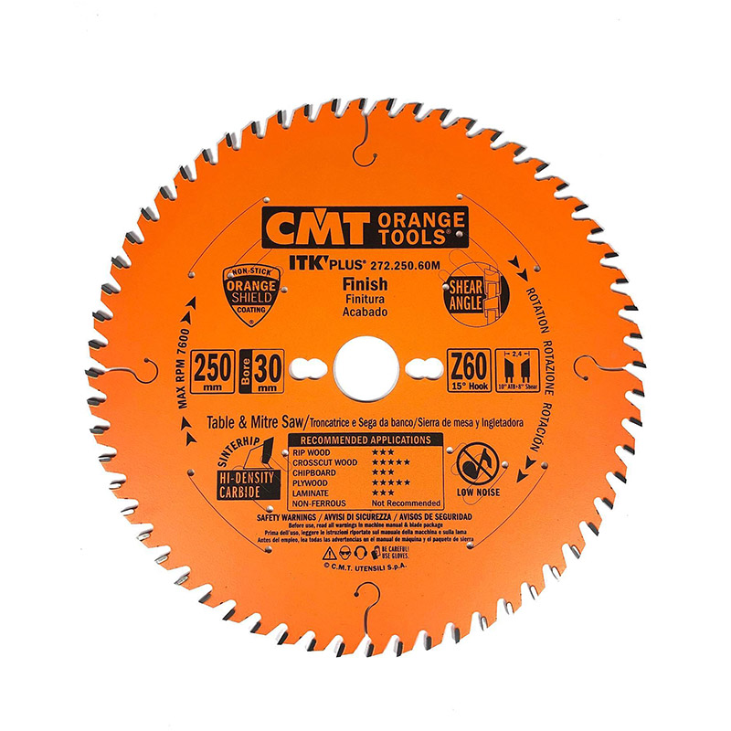 Диск пильный 250x30x2,4/1,6 15° 10° ATB + 8° SHEAR Z=60 CMT 272.250.60M