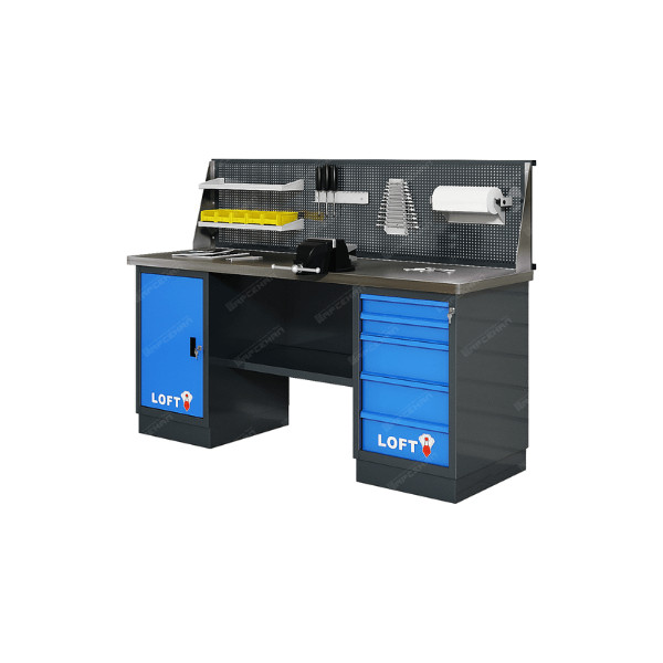 Верстак LOFT 1,9м с 1 верстачной и 1 инструментальной тумбой