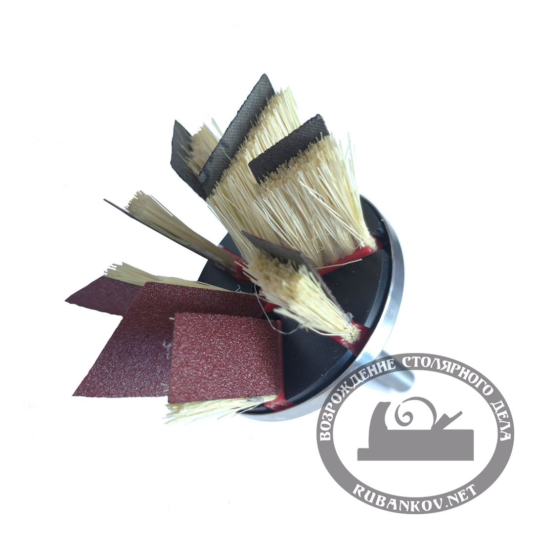 Абразивный вкладыш со щеткой для насадки T D60мм, Р60, 18х25мм(6шт.)+28х25мм(2шт.)