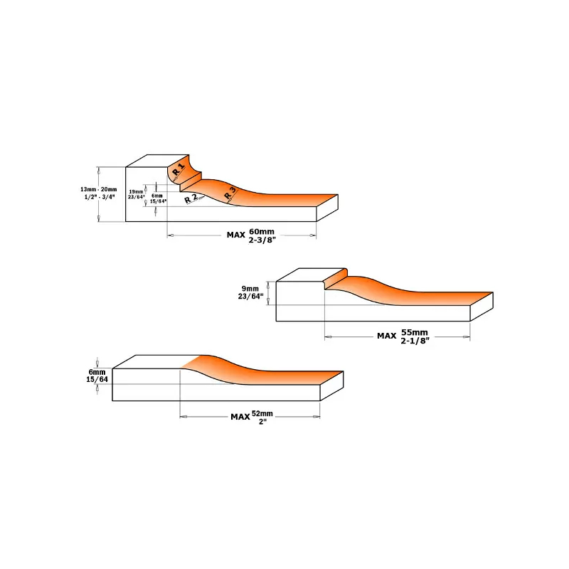 Ножи твёрдосплавные сменные для филеночных фрез CMT Z2+2