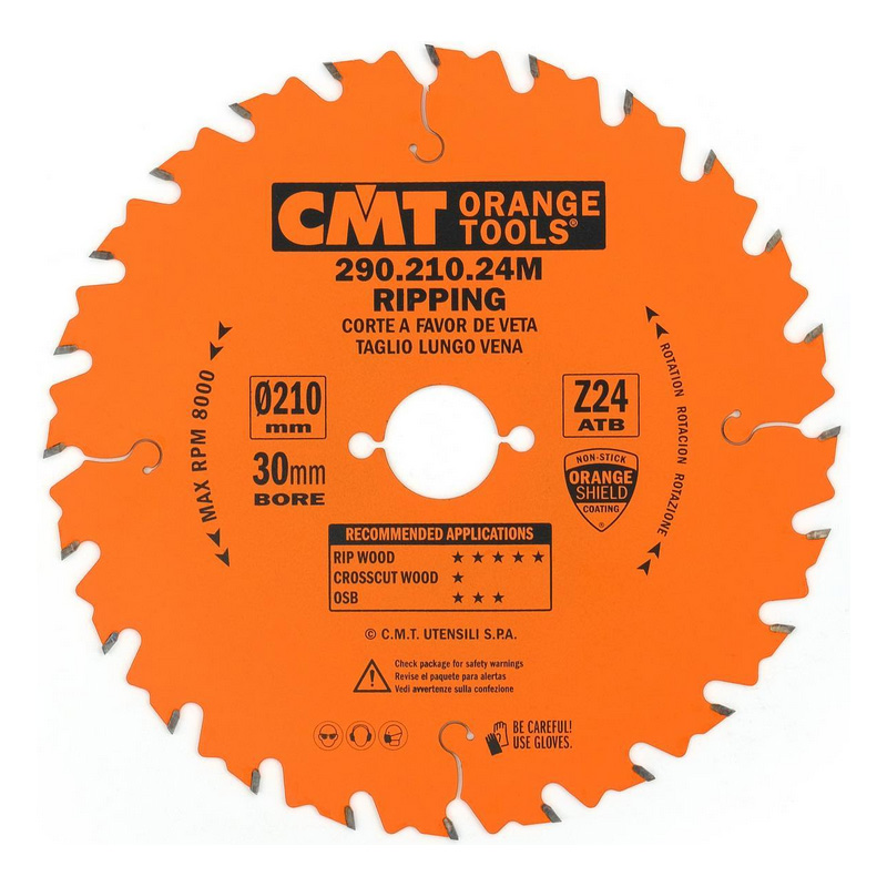 Диск пильный 210x30x2,8/1,8 20° 10° ATB Z=24 CMT 290.210.24M