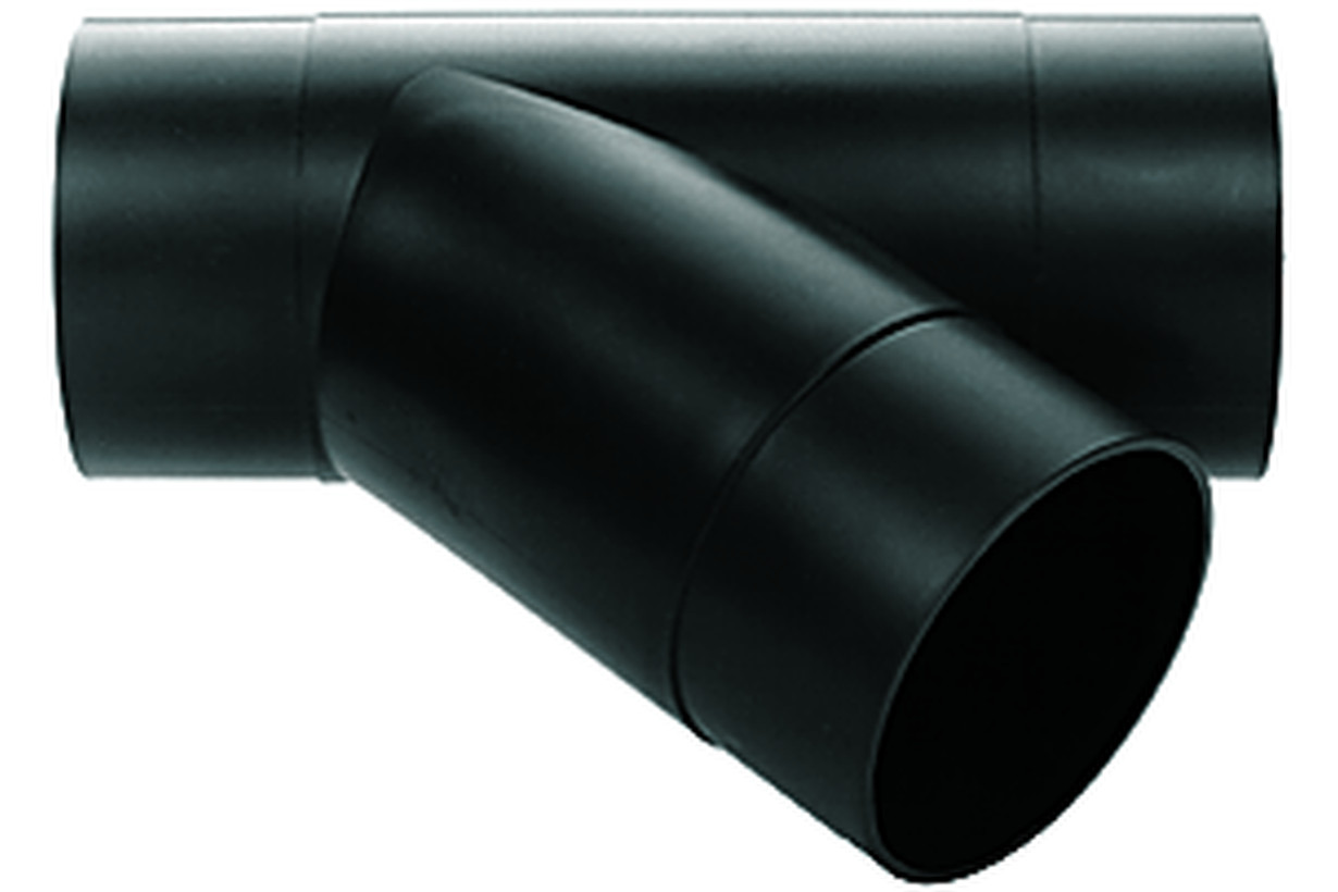 Y-образный разветвитель, ø100 мм, низкое сопротивление потоку Y-образный разветвитель, ø100 мм, низкое сопротивление потоку