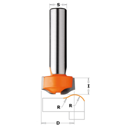 Фреза концевая CMT по искуственному камню D=25,4 I=12,7 S=12,0 R=8,00  981.501.11