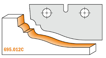 Ножи сменные (комплект 2 шт. профиль  ;C ; ) для фрезы 695.01. CMT 695.012C