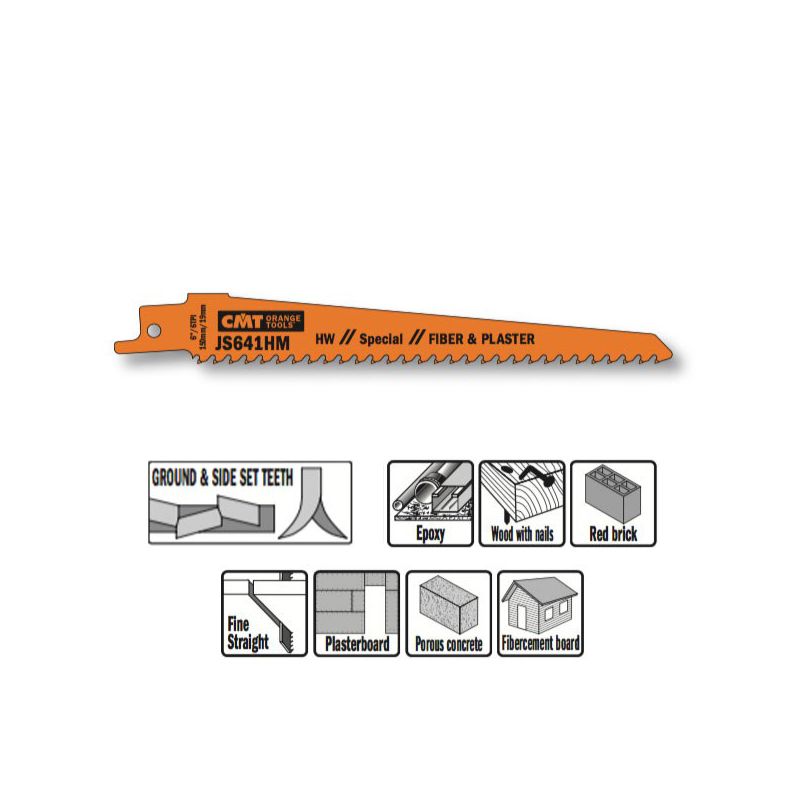 Пилка сабельная (HM) 2 штуки для строительных работ 150x19x1.25 6TPI CMT JS641HM-2 Пилка сабельная (HM) 2 штуки для строительных работ 150x19x1.25 6TPI CMT JS641HM-2