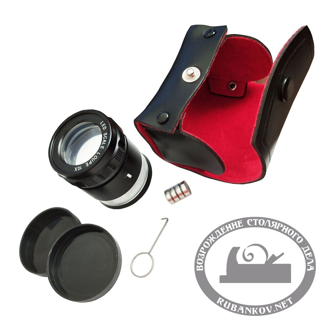 Лупа iGaging, 10Х с LED-подсветкой и измерительными шаблонами