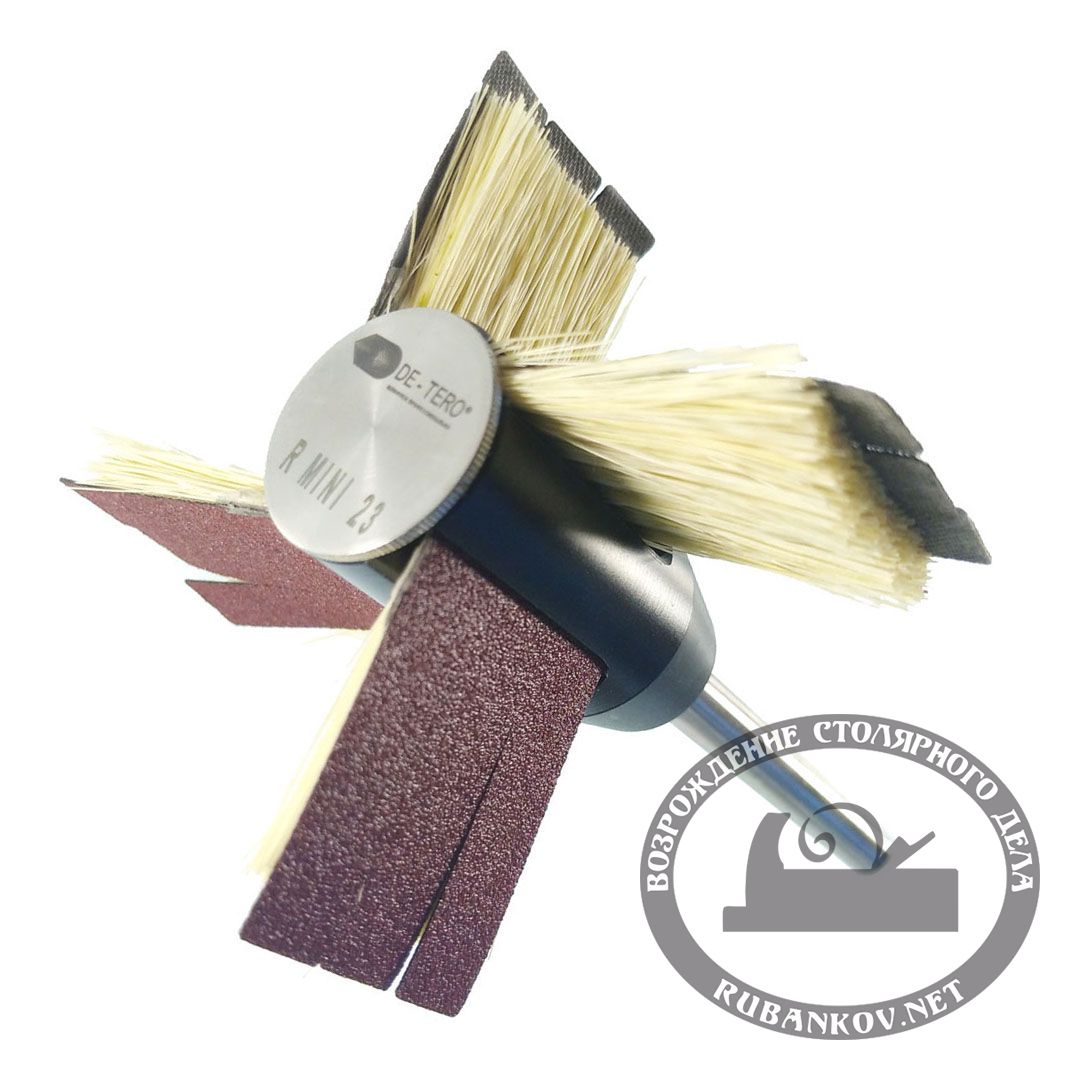 Абразивный вкладыш со щеткой для насадок конусных и радиальных mini D23мм,25мм,32мм, Р100, 30х35мм