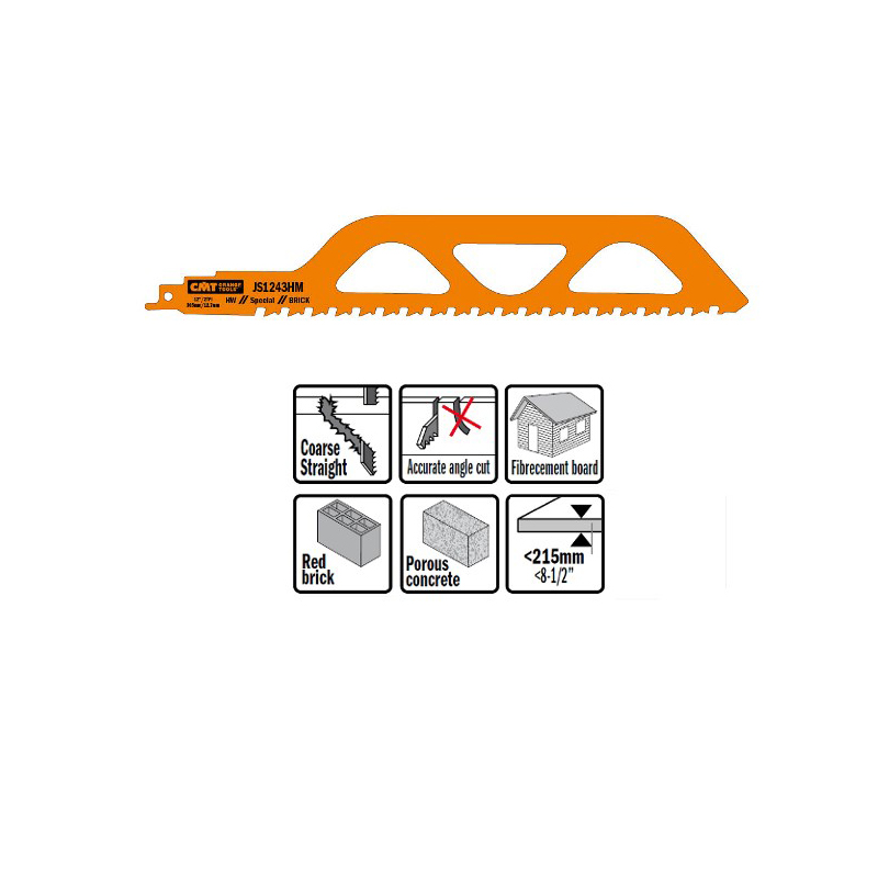 Пилка сабельная специальная  305x12,7x2TPI CMT JS1243HM