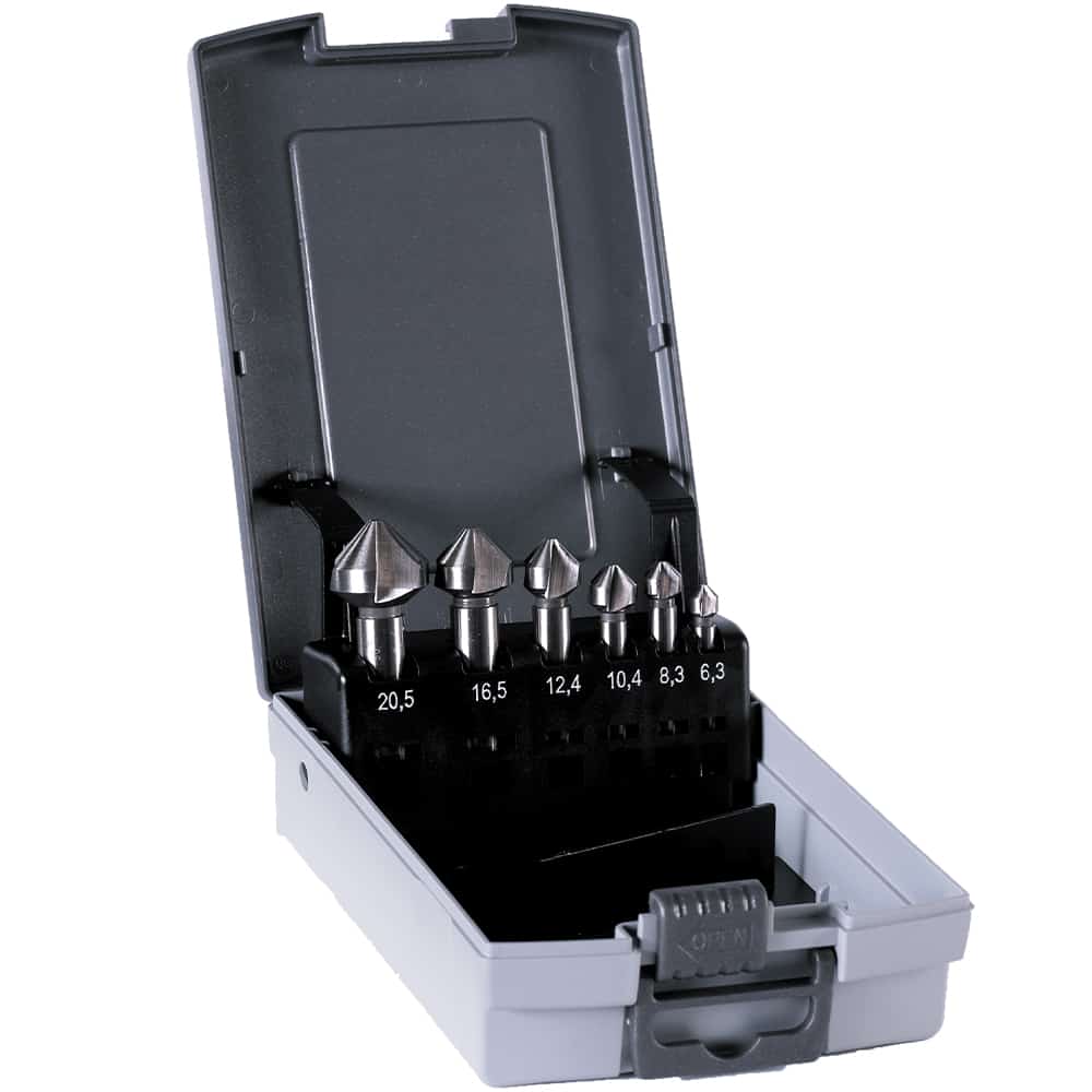 Набор из 6 зенковок с прямым цилиндрическим хвостовиком CBS.620 | Euroboor