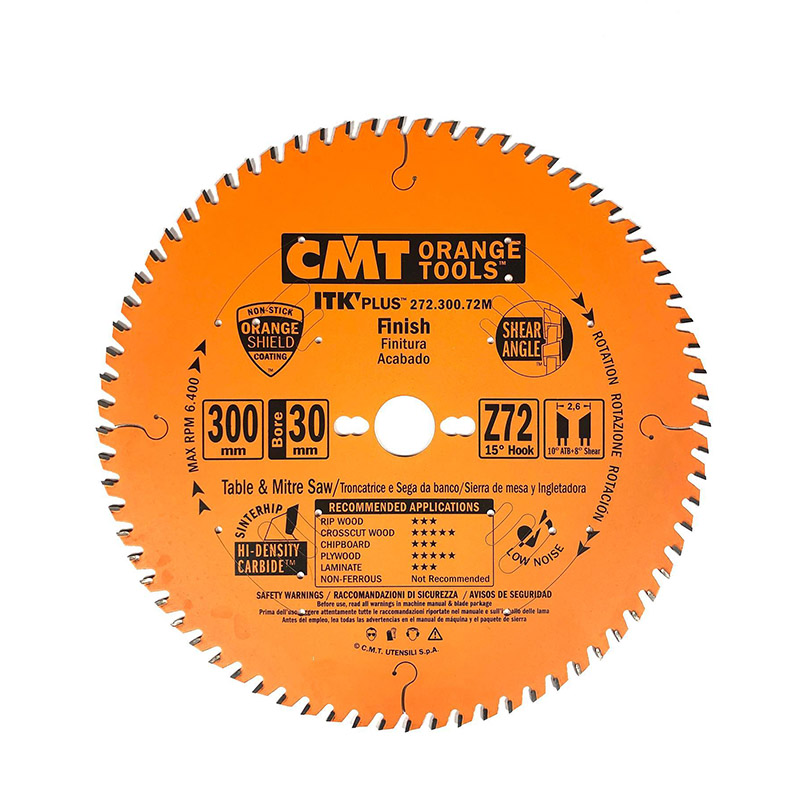 Диск пильный 300x30x2,6/1,8 15° 10° ATB + 8° SHEAR Z=72 CMT 272.300.72M
