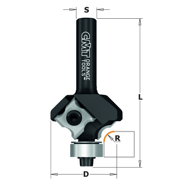 Фреза концевая со сменным ножом HW Z2 S=8 D=27 L=57,5 R=2 RH CMT 661.020.41