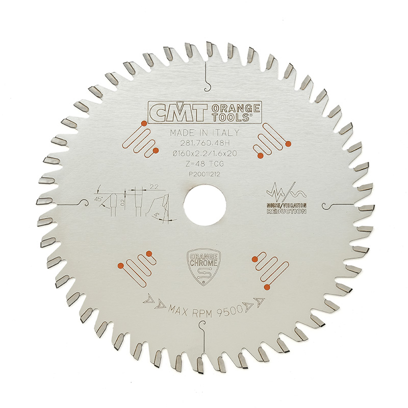 Диск пильный 160x20x2,2/1,6 TCG 4° Z=48 CMT 281.760.48H