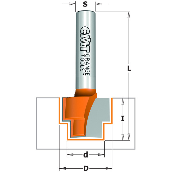 Фреза концевая CMT пазовая D=16,3 I=16,0 S=8,0 L=80,0  965.122.11