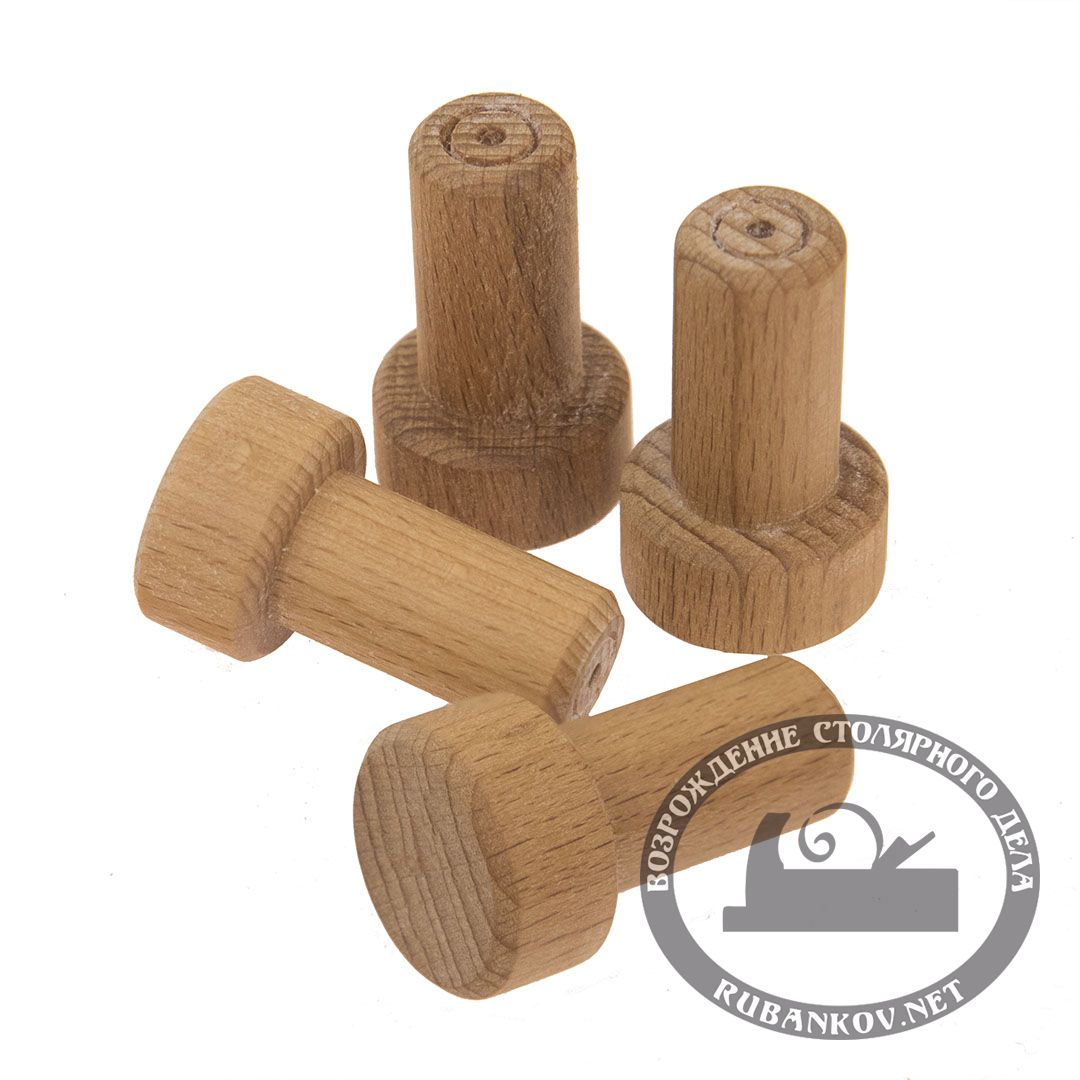 Упоры верстачные круглые, бук, 4 штуки