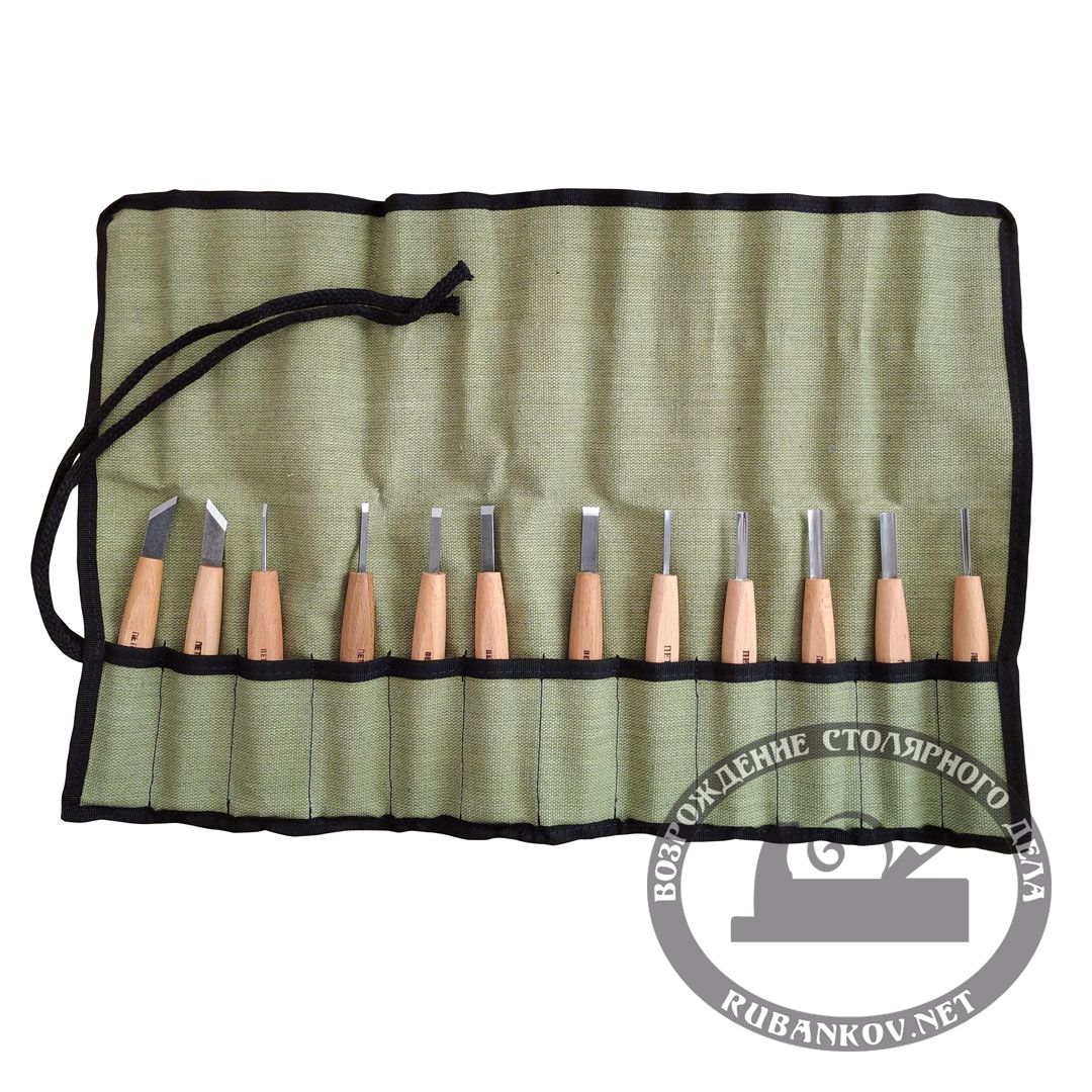 Набор для резьбы по дереву, ПЕТРОГРАДЪ,  N7, 12 предметов
