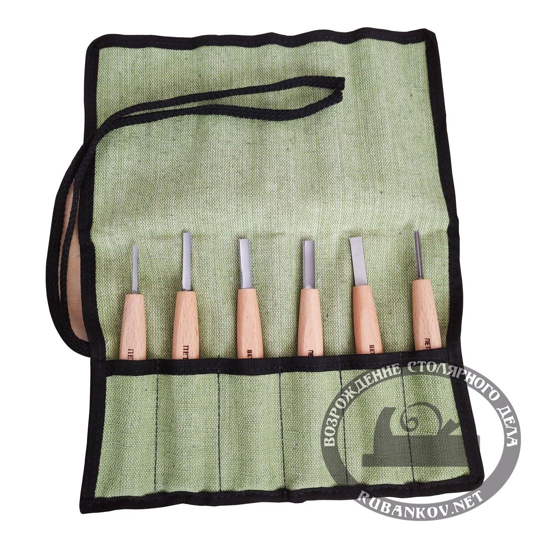 Набор для резьбы по дереву, ПЕТРОГРАДЪ, N12, 6 стамесок