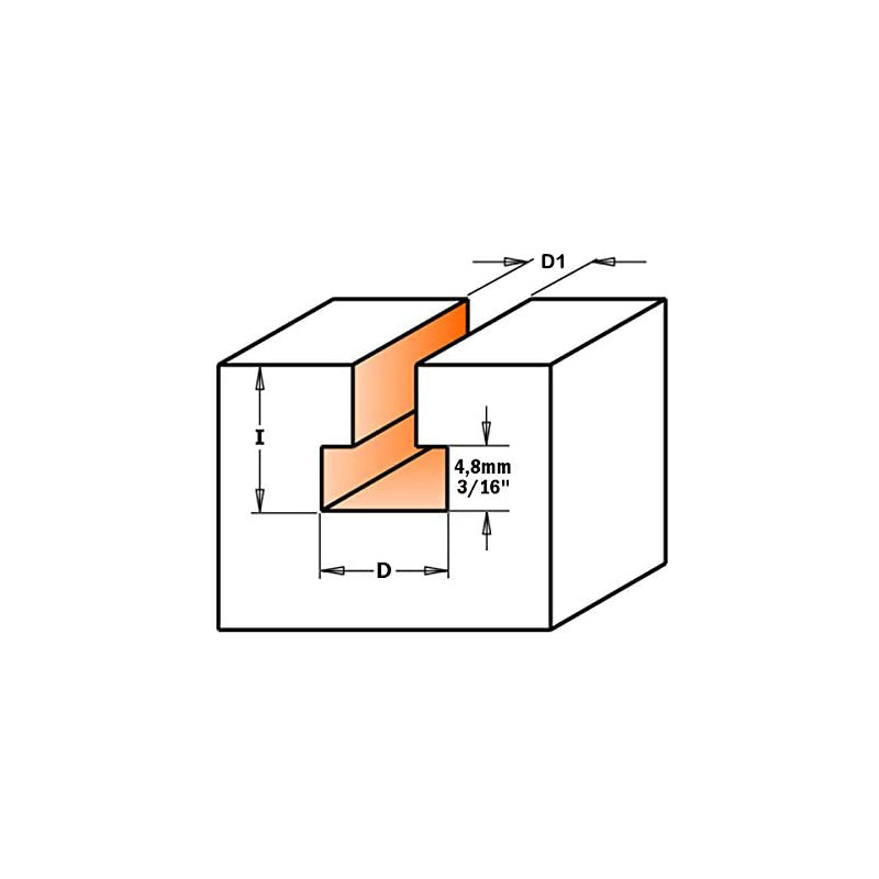 Фреза концевая CMT Т-образный паз D=9,5 I=11,0 S=1/2 ; 850.501.11