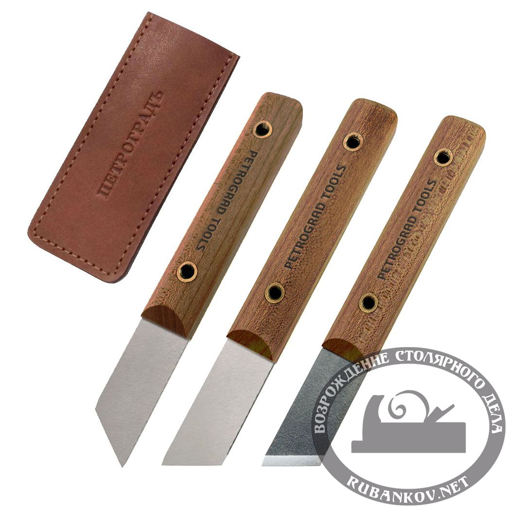 Нож ремесленный ПЕТРОГРАДЪ, косая заточка 60град, правая заточка