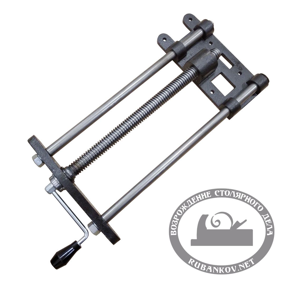 Винт для верст. тисков со съёмной магнитной рукоятью, с двумя направляющими, D28мм, 550/335мм