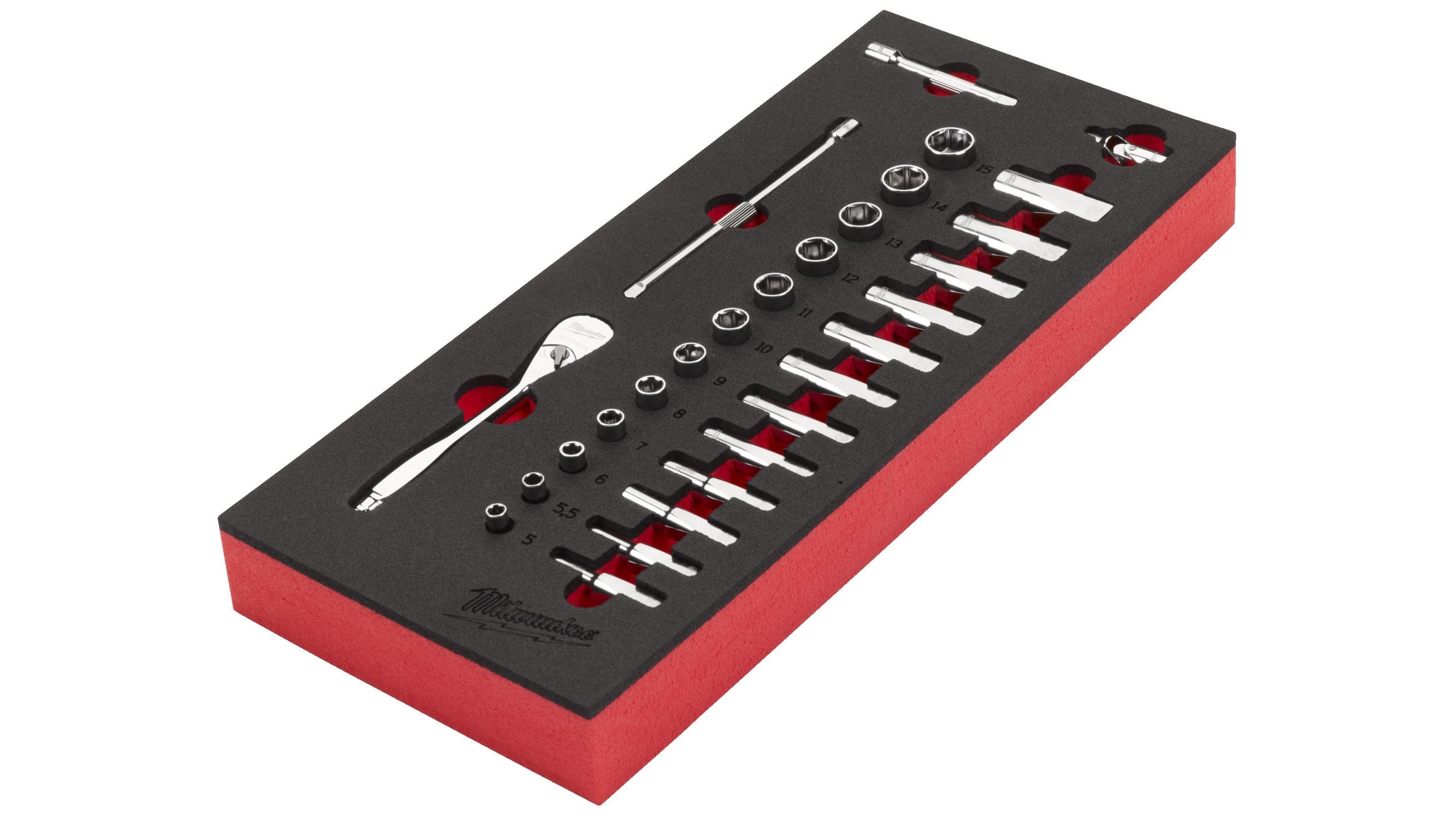 Ложемент Milwaukee с головками и трещоткой 1/4˝ - 28 ед. (1 шт)