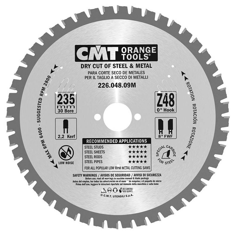 Диск пильный 235x30x2,2/1,8 0° FWF Z=48 2800 об/мин CMT 226.048.09M Диск пильный 235x30x2,2/1,8 0° FWF Z=48 2800 об/мин CMT 226.048.09M
